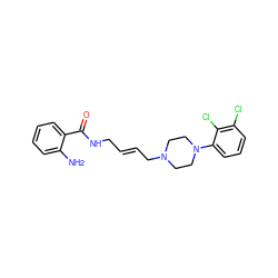 Nc1ccccc1C(=O)NC/C=C/CN1CCN(c2cccc(Cl)c2Cl)CC1 ZINC000013608806