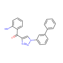 Nc1ccccc1C(=O)c1cn(-c2cccc(-c3ccccc3)c2)nn1 ZINC000096270227