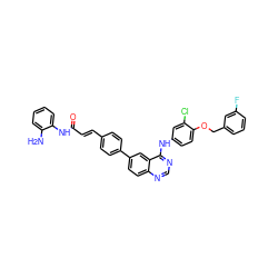 Nc1ccccc1NC(=O)/C=C/c1ccc(-c2ccc3ncnc(Nc4ccc(OCc5cccc(F)c5)c(Cl)c4)c3c2)cc1 ZINC000066251587