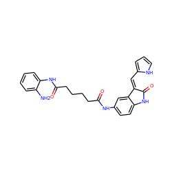 Nc1ccccc1NC(=O)CCCCC(=O)Nc1ccc2c(c1)/C(=C/c1ccc[nH]1)C(=O)N2 ZINC000473114936