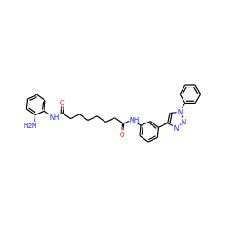 Nc1ccccc1NC(=O)CCCCCCC(=O)Nc1cccc(-c2cn(-c3ccccc3)nn2)c1 ZINC000140460765