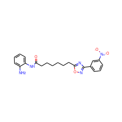 Nc1ccccc1NC(=O)CCCCCCc1nc(-c2cccc([N+](=O)[O-])c2)no1 ZINC000138073639