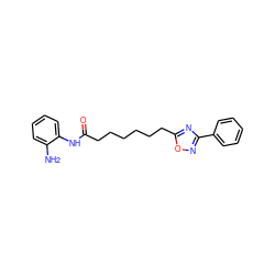 Nc1ccccc1NC(=O)CCCCCCc1nc(-c2ccccc2)no1 ZINC000138048359