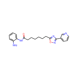 Nc1ccccc1NC(=O)CCCCCCc1nc(-c2cccnc2)no1 ZINC000138101418