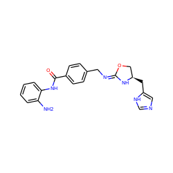 Nc1ccccc1NC(=O)c1ccc(C/N=C2/N[C@H](Cc3cnc[nH]3)CO2)cc1 ZINC000474607868