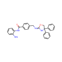 Nc1ccccc1NC(=O)c1ccc(C/N=C2/NC(c3ccccc3)(c3ccccc3)CO2)cc1 ZINC000474609698