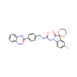 Nc1ccccc1NC(=O)c1ccc(CNC(=O)CN2C(=O)C3(OCCCO3)c3cc(Cl)ccc32)cc1 ZINC001772600288