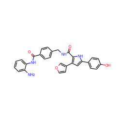 Nc1ccccc1NC(=O)c1ccc(CNC(=O)c2[nH]c(-c3ccc(O)cc3)cc2-c2ccoc2)cc1 ZINC000116564308