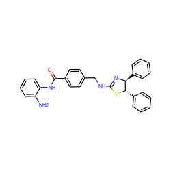 Nc1ccccc1NC(=O)c1ccc(CNC2=N[C@@H](c3ccccc3)[C@H](c3ccccc3)S2)cc1 ZINC000096273658