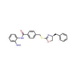 Nc1ccccc1NC(=O)c1ccc(CSC2=N[C@@H](Cc3ccccc3)CO2)cc1 ZINC000474609049