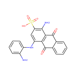 Nc1ccccc1Nc1cc(S(=O)(=O)O)c(N)c2c1C(=O)c1ccccc1C2=O ZINC000040836180