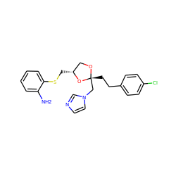 Nc1ccccc1SC[C@@H]1CO[C@](CCc2ccc(Cl)cc2)(Cn2ccnc2)O1 ZINC000028134464