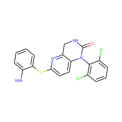 Nc1ccccc1Sc1ccc2c(n1)CNC(=O)N2c1c(Cl)cccc1Cl ZINC000013587249