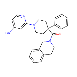 Nc1ccnc(N2CCC(C(=O)N3CCc4ccccc4C3)(c3ccccc3)CC2)c1 ZINC000040972519