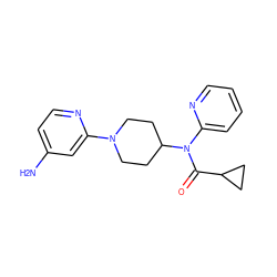 Nc1ccnc(N2CCC(N(C(=O)C3CC3)c3ccccn3)CC2)c1 ZINC000040956477