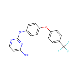 Nc1ccnc(Nc2ccc(Oc3ccc(C(F)(F)F)cc3)cc2)n1 ZINC000084603050