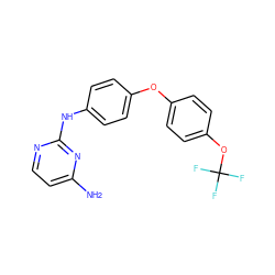 Nc1ccnc(Nc2ccc(Oc3ccc(OC(F)(F)F)cc3)cc2)n1 ZINC000084633005