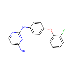 Nc1ccnc(Nc2ccc(Oc3ccccc3Cl)cc2)n1 ZINC000084602258