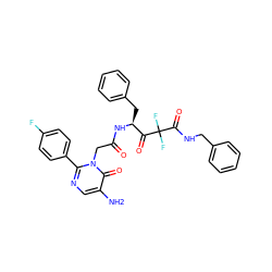 Nc1cnc(-c2ccc(F)cc2)n(CC(=O)N[C@@H](Cc2ccccc2)C(=O)C(F)(F)C(=O)NCc2ccccc2)c1=O ZINC000028757230