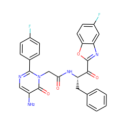 Nc1cnc(-c2ccc(F)cc2)n(CC(=O)N[C@@H](Cc2ccccc2)C(=O)c2nc3cc(F)ccc3o2)c1=O ZINC000028757070