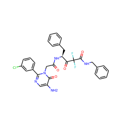 Nc1cnc(-c2cccc(Cl)c2)n(CC(=O)N[C@@H](Cc2ccccc2)C(=O)C(F)(F)C(=O)NCc2ccccc2)c1=O ZINC000003842951