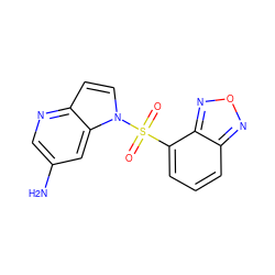 Nc1cnc2ccn(S(=O)(=O)c3cccc4nonc34)c2c1 ZINC000043078530