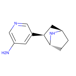 Nc1cncc([C@H]2C[C@H]3CC[C@H]2N3)c1 ZINC000261142140