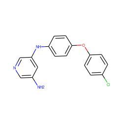 Nc1cncc(Nc2ccc(Oc3ccc(Cl)cc3)cc2)c1 ZINC000084618059