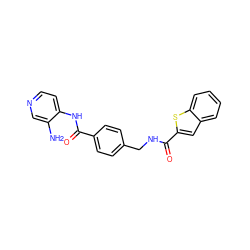 Nc1cnccc1NC(=O)c1ccc(CNC(=O)c2cc3ccccc3s2)cc1 ZINC000205551922