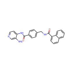 Nc1cnccc1NC(=O)c1ccc(CNC(=O)c2cccc3ccccc23)cc1 ZINC000205589108