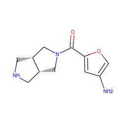 Nc1coc(C(=O)N2C[C@@H]3CNC[C@@H]3C2)c1 ZINC000141989180