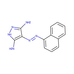 Nc1n[nH]c(N)c1/N=N/c1cccc2ccccc12 ZINC000036152740