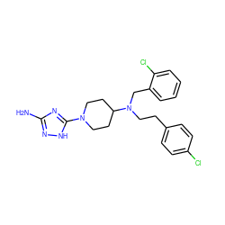 Nc1n[nH]c(N2CCC(N(CCc3ccc(Cl)cc3)Cc3ccccc3Cl)CC2)n1 ZINC001772582621