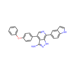 Nc1n[nH]c2c(-c3ccc4[nH]ccc4c3)ncc(-c3ccc(Oc4ccccc4)cc3)c12 ZINC000198313263