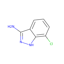 Nc1n[nH]c2c(Cl)cccc12 ZINC000040564633