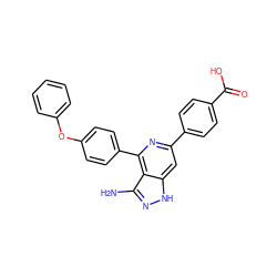 Nc1n[nH]c2cc(-c3ccc(C(=O)O)cc3)nc(-c3ccc(Oc4ccccc4)cc3)c12 ZINC000068249017