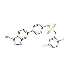 Nc1n[nH]c2cc(-c3ccc(NS(=O)(=O)Cc4cc(F)ccc4F)cc3)ccc12 ZINC000299823552