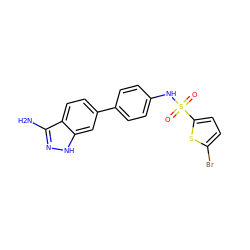 Nc1n[nH]c2cc(-c3ccc(NS(=O)(=O)c4ccc(Br)s4)cc3)ccc12 ZINC000299821124