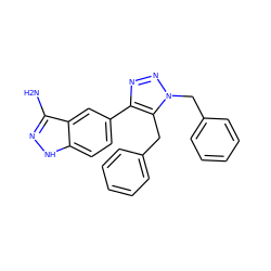 Nc1n[nH]c2ccc(-c3nnn(Cc4ccccc4)c3Cc3ccccc3)cc12 ZINC000148292390