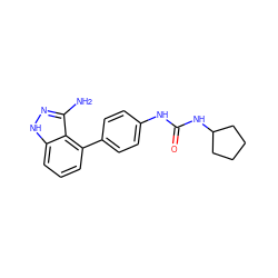 Nc1n[nH]c2cccc(-c3ccc(NC(=O)NC4CCCC4)cc3)c12 ZINC000036176946