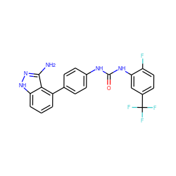 Nc1n[nH]c2cccc(-c3ccc(NC(=O)Nc4cc(C(F)(F)F)ccc4F)cc3)c12 ZINC000036176970