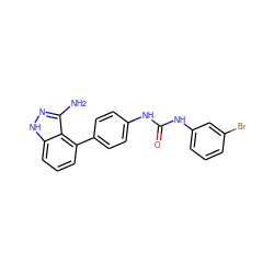 Nc1n[nH]c2cccc(-c3ccc(NC(=O)Nc4cccc(Br)c4)cc3)c12 ZINC000036176954