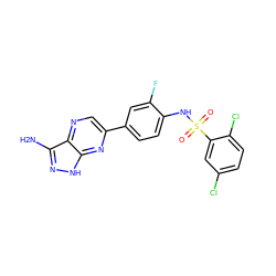 Nc1n[nH]c2nc(-c3ccc(NS(=O)(=O)c4cc(Cl)ccc4Cl)c(F)c3)cnc12 ZINC000103256107