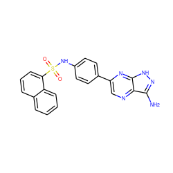 Nc1n[nH]c2nc(-c3ccc(NS(=O)(=O)c4cccc5ccccc45)cc3)cnc12 ZINC000148857244