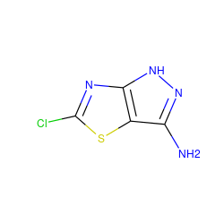 Nc1n[nH]c2nc(Cl)sc12 ZINC000063539649