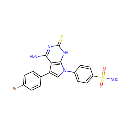 Nc1nc(=S)[nH]c2c1c(-c1ccc(Br)cc1)cn2-c1ccc(S(N)(=O)=O)cc1 ZINC000299837981