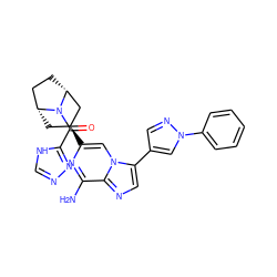 Nc1nc([C@H]2C[C@@H]3CC[C@H](C2)N3C(=O)c2nnc[nH]2)cn2c(-c3cnn(-c4ccccc4)c3)cnc12 ZINC000103145857