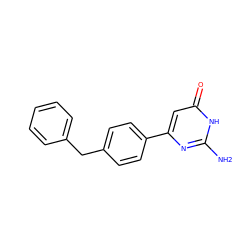 Nc1nc(-c2ccc(Cc3ccccc3)cc2)cc(=O)[nH]1 ZINC000095558509