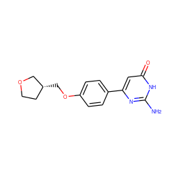 Nc1nc(-c2ccc(OC[C@@H]3CCOC3)cc2)cc(=O)[nH]1 ZINC000103254722