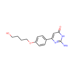 Nc1nc(-c2ccc(OCCCCO)cc2)cc(=O)[nH]1 ZINC000103254719